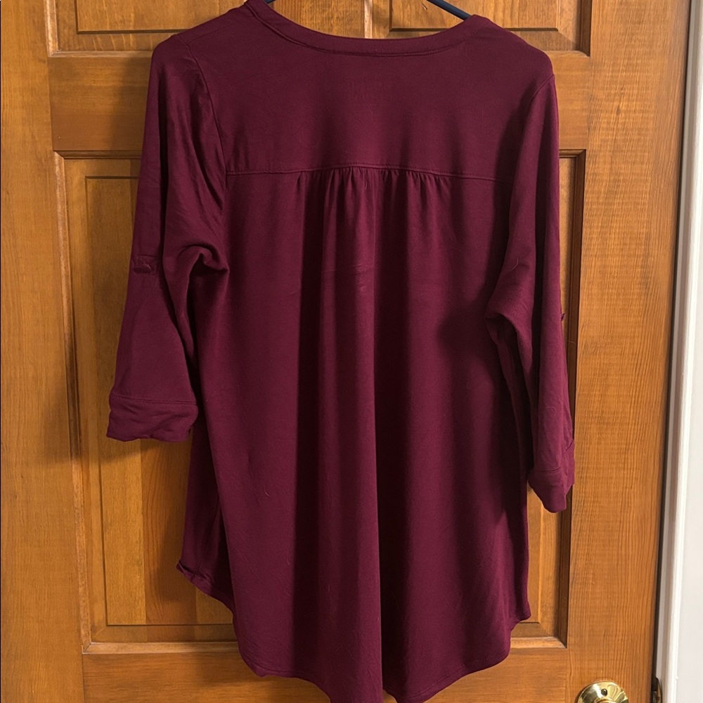 Torrid sz 1 Harper shirt purple 3/4 sleeve super soft material used condition - Picture 6 of 8
